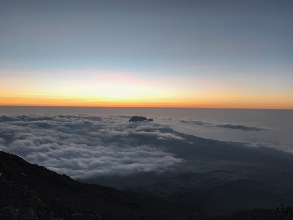 Sunrise while climbing to Stella Point
