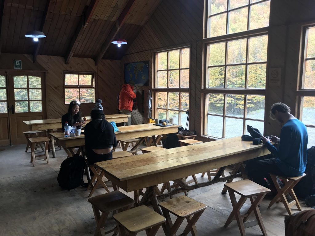 Dining room at Refugio Chileno