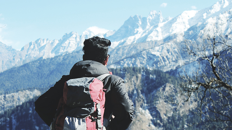 Man with Daypack Everest Base Camp for Packing