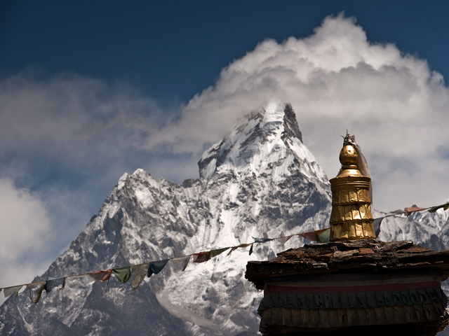 View of Ama Dablam on Everest Trek