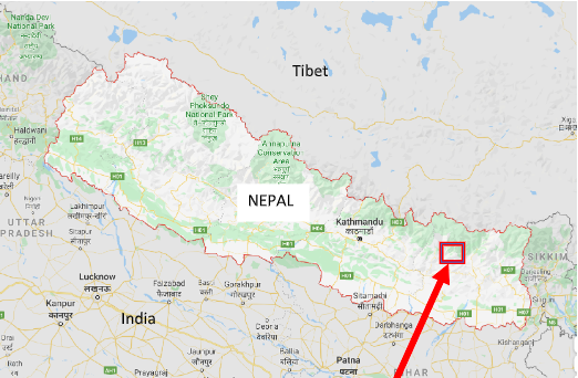 Location of Jamawati School in Nepal