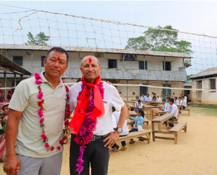 Kamal Gautam at Jamawati High School in Nepal With Former Classmate as Fundraiser for Supporting the School Begins