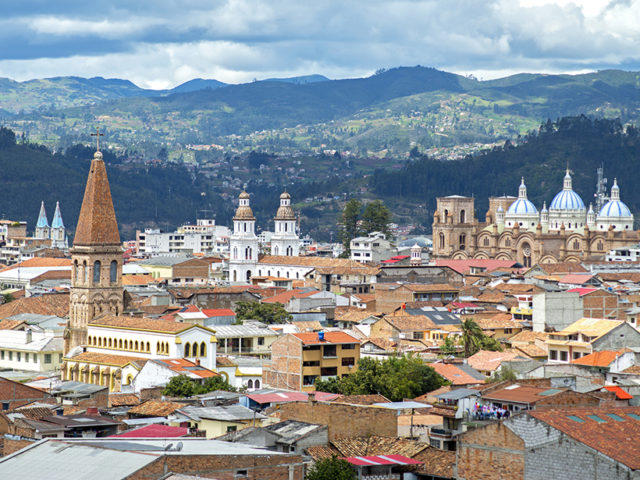 Rooftops and Rolling Hills in Cuenca, Ecuador