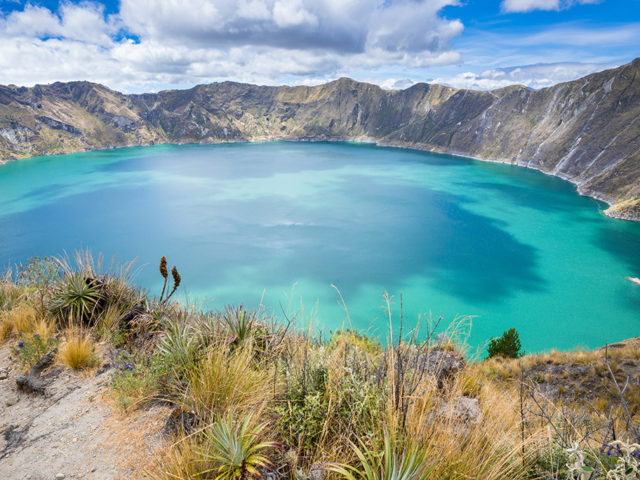 A sunny day at Quilotoa Crater Lake, Ecuador